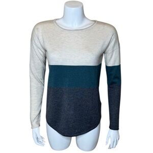 Smartwool Merino Wool Sweater XS Pullover Colorblock Cream Green
